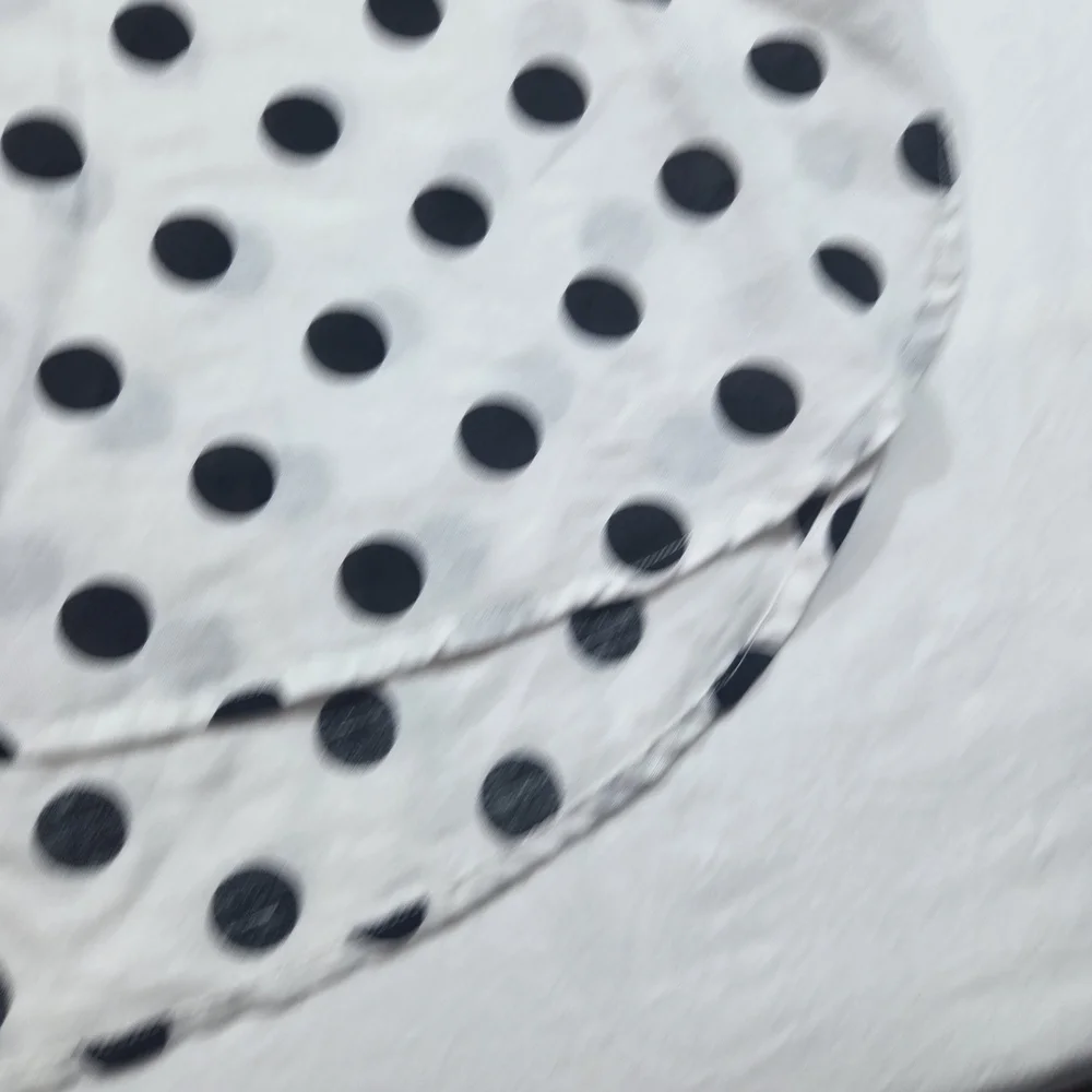 Hester & Orchard Polka Dot 3/4 Sleeve V-Neck Women's Top - White/Black - Picture 4 of 11
